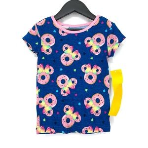 Disney Junior Minnie Mouse Donut Graphic Crewneck Short Sleeve Pajama Tee 4T